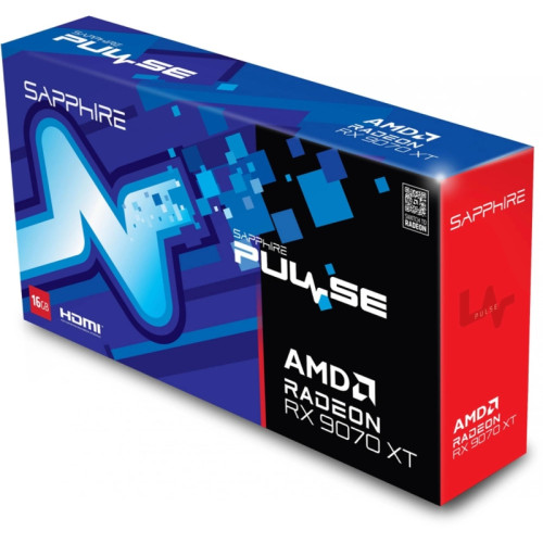 Видеокарта Sapphire RX9070XT PULSE 16GB GDDR6 256bit 2xDP 2xHDMI 3FAN RTL