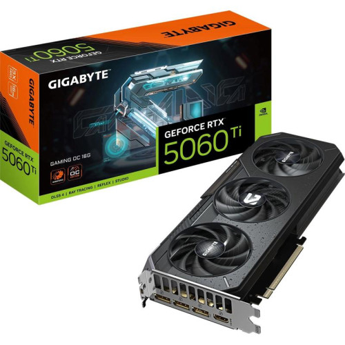 Видеокарта Gigabyte PCI-E 5.0 GV-N506TGAMING OC-16GD 1.0 NVIDIA GeForce RTX 5060TI 16Gb 128bit GDDR7 2647/28000 HDMIx1 DPx3 HDCP Ret
