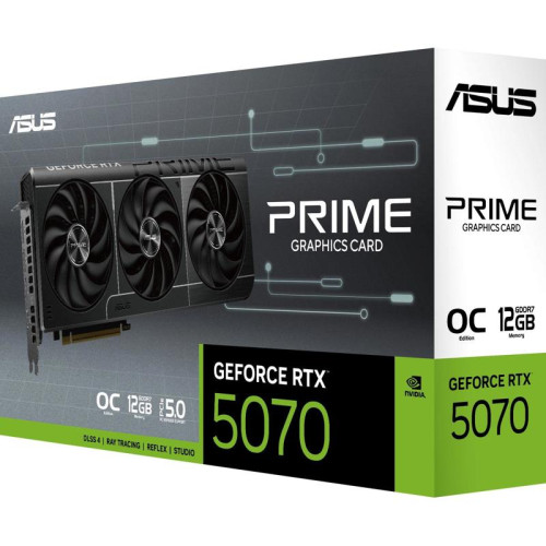 Видеокарта Asus PCI-E PRIME-RTX5070-O12G NVIDIA GeForce RTX 5070 12Gb 192bit GDDR7 2640/28000 HDMIx2 DPx3 HDCP Ret