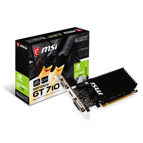 Видеокарта VGA MSI NVIDIA GeForce GT 710 2GB, DDR3/64-bit, PCIe 2.0, 1xD-Sub, 1xDVI-D, 1xHDMI 2.0, 1-slot