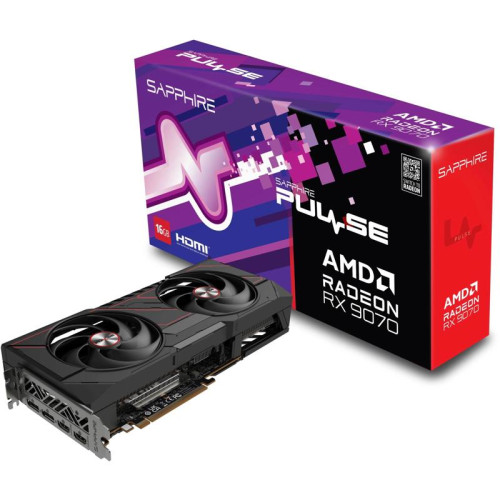 Видеокарта Sapphire PCI-E 5.0 11349-03-20G PULSE AMD RADEON RX 9070 GAMING 16GB DUAL AMD Radeon RX 9070 16Gb 256bit GDDR6 2070/20000 HDMIx2 DPx2 HDCP Ret