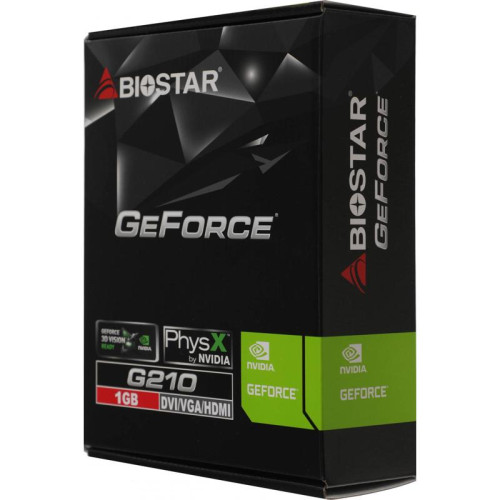 Видеокарта Biostar PCI-E G210-1GB D3 LP NVIDIA GeForce 210 1Gb 64bit DDR3 589/1333 DVIx1 HDMIx1 CRTx1 Ret low profile [VN2103NHG6]
