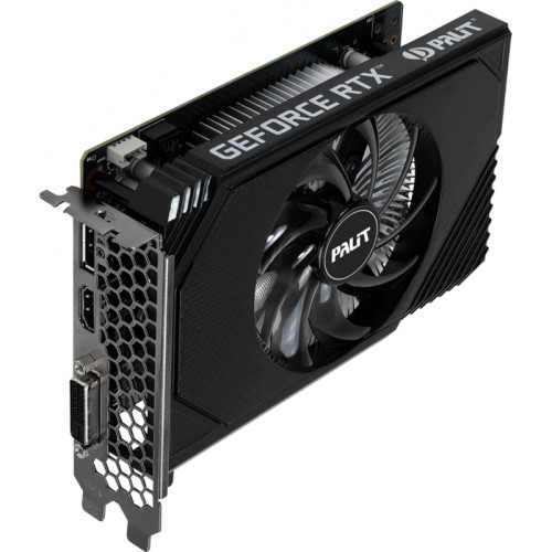 Видеокарта Palit PCI-E 4.0 RTX3050 STORMX OC NVIDIA GeForce RTX 3050 6Gb 96bit GDDR6 1042/14000 DVIx1 HDMIx1 DPx1 HDCP Ret [NE63050S18JE-1070F/1072F]