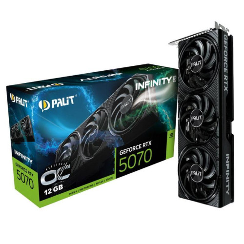 Видеокарта Palit PCI-E 5.0 RTX5070 Infinity 3 OC NVIDIA GeForce RTX 5070 12Gb 192bit GDDR7 2325/28000 HDMIx1 DPx3 HDCP Ret