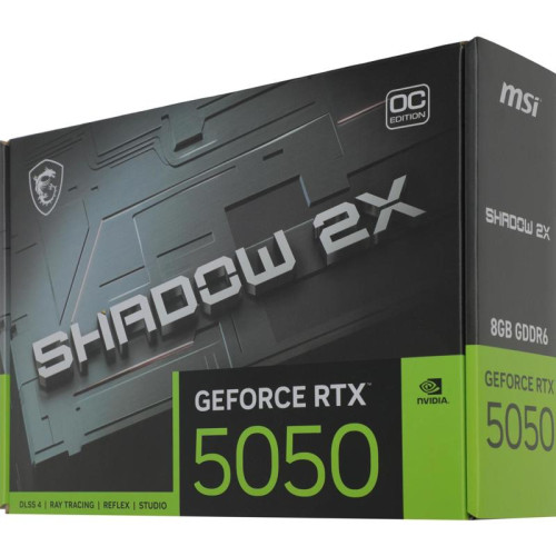 Видеокарта MSI PCI-E 5.0 RTX 5050 8G SHADOW 2X OC NVIDIA GeForce RTX 5050 8Gb 128bit GDDR6 2602/20000 HDMIx1 DPx3 HDCP Ret