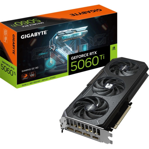 Видеокарта Gigabyte PCI-E 5.0 GV-N506TGAMING OC-8GD 1.0 NVIDIA GeForce RTX 5060TI 8Gb 128bit GDDR7 2647/28000 HDMIx1 DPx3 HDCP Ret Видеокарта Gigabyte PCI-E 5.0 GV-N506TGAMING OC-8GD 1.0 NVIDIA GeForce RTX 5060TI 8Gb 128bit GDDR7 2647/28000 HDMIx1 DPx3 HDCP Ret