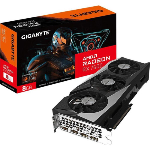 Видеокарта Gigabyte PCI-E 4.0 GV-R76GAMING OC-8GD AMD Radeon RX 7600 8Gb 128bit GDDR6 2355/18000 HDMIx2 DPx2 HDCP Ret [GV-R76GAMING OC-8GD]