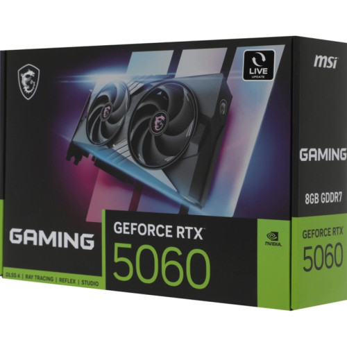 Видеокарта MSI PCI-E 5.0 RTX 5060 8G GAMING NVIDIA GeForce RTX 5060 8Gb 128bit GDDR7 2497/28000 HDMIx1 DPx3 HDCP Ret Видеокарта MSI PCI-E 5.0 RTX 5060 8G GAMING NVIDIA GeForce RTX 5060 8Gb 128bit GDDR7 2497/28000 HDMIx1 DPx3 HDCP Ret