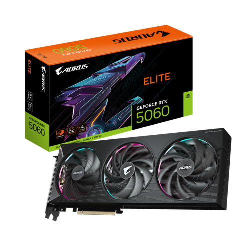 Видеокарта Gigabyte PCI-E 5.0 GV-N5060AORUS E-8GD 1.0 NVIDIA GeForce RTX 5060 8Gb 128bit GDDR7 3840/28000 HDMIx1 DPx3 HDCP Ret