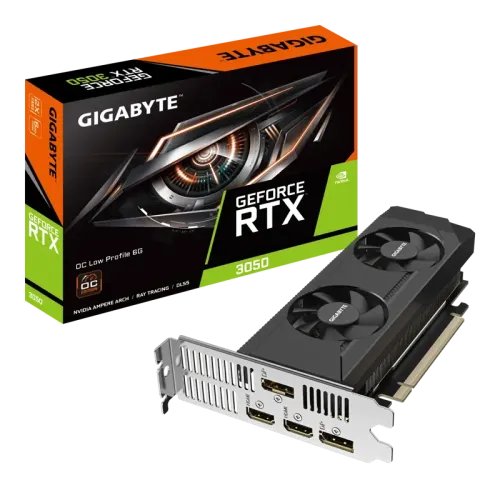 GV-N3050OC-6GL VGA GIGABYTE NVIDIA GeForce RTX 3050 OC Low Profile 6G 6GB, GDDR6/96-bit, PCIe 4.0, 2xHDMI 2.1, 2xDP, 1.8-slot