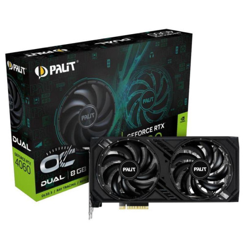 Видеокарта Palit Bad Pack RTX4060 DUAL OC 8GB GDDR6 128-bit DPx3 HDMI RTL