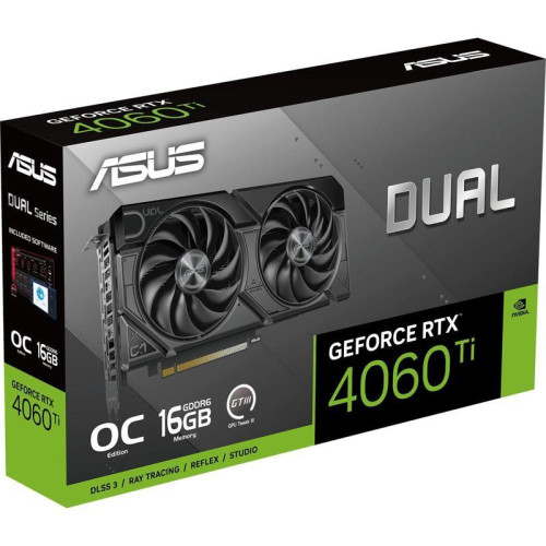Видеокарта ASUS PCI-E 4.0 DUAL-RTX4060TI-O16G-EVO NVIDIA GeForce RTX 4060TI 16Gb 128bit GDDR6 2595/18000 HDMIx1 DPx3 HDCP Ret [DUAL-RTX4060TI-O16G-EVO]