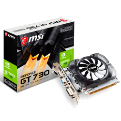 Видеокарта VGA MSI NVIDIA GeForce GT N730-2GD3V3 2GB, DDR3/128-bit, PCIe 2.0, 1xD-Sub, 1xHDMI 1.4, 1xDVI-I, 1-slot
