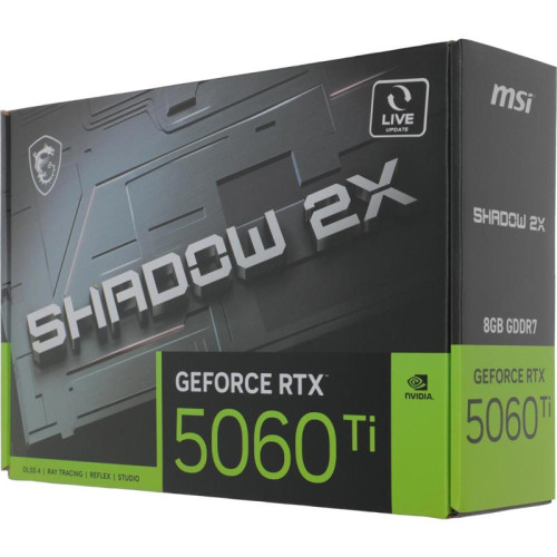 Видеокарта MSI PCI-E 5.0 RTX 5060TI 8G SHADOW 2X PLUS NVIDIA GeForce RTX 5060TI 8Gb 128bit GDDR7 2572/28000 HDMIx1 DPx3 HDCP Ret