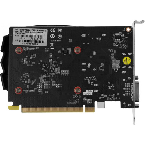Видеокарта Biostar PCI-E 4.0 VN1034TB46 NVIDIA GeForce GT 1030 4Gb 64bit DDR4 1152/2000 DVIx1 HDMIx1 HDCP Ret [VN1034TB46]