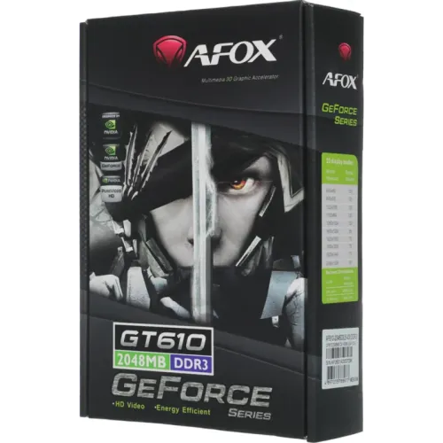 Видеокарта Afox PCI-E 3.0 AF610-2048D3L5-V3 NVIDIA GeForce GT 610 2Gb 64bit GDDR3 810/1333 DVIx1 HDMIx1 CRTx1 HDCP Ret low profile