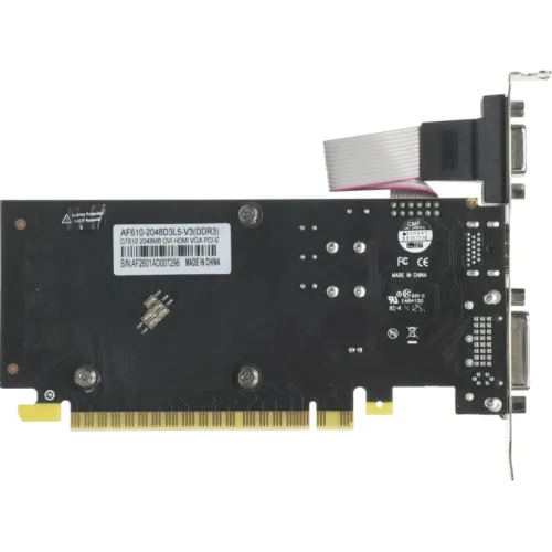 Видеокарта Afox PCI-E 3.0 AF610-2048D3L5-V3 NVIDIA GeForce GT 610 2Gb 64bit GDDR3 810/1333 DVIx1 HDMIx1 CRTx1 HDCP Ret low profile