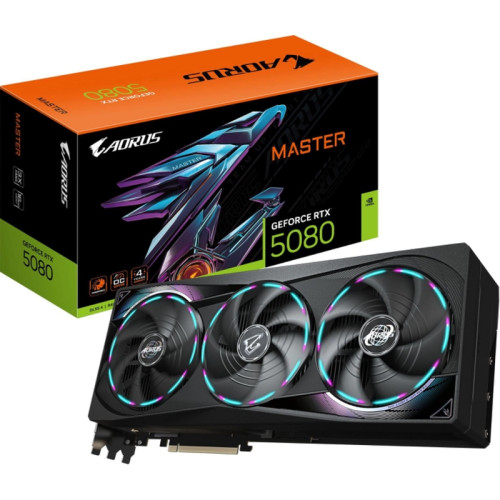 Видеокарта Gigabyte PCI-E GV-N5080AORUS M-16GD 1.0 NVIDIA GeForce RTX 5080 16Gb 256bit GDDR7 2805/30000 HDMIx1 DPx3 HDCP Ret