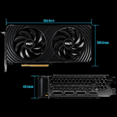 Видеокарта Palit PCI-E 5.0 PA-RTX5050 DUAL OC NVIDIA GeForce RTX 5050 8Gb 128bit GDDR6 2317/20000 HDMIx1 DPx3 HDCP Ret