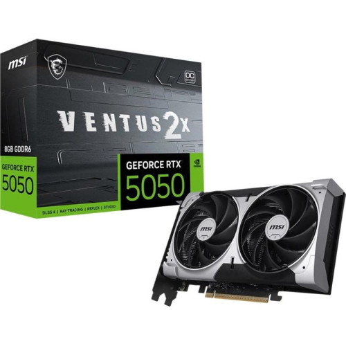 Видеокарта MSI PCI-E 5.0 RTX 5050 8G VENTUS 2X OC NVIDIA GeForce RTX 5050 8Gb 128bit GDDR6 2602/20000 HDMIx1 DPx3 HDCP Ret