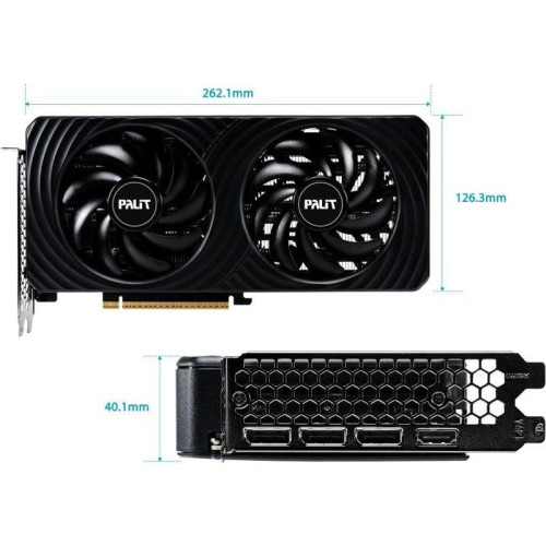 Видеокарта Palit PCI-E 5.0 RTX5060Ti DUAL NVIDIA GeForce RTX 5060TI 8Gb 128bit GDDR7 2407/28000 HDMIx1 DPx3 HDCP Ret