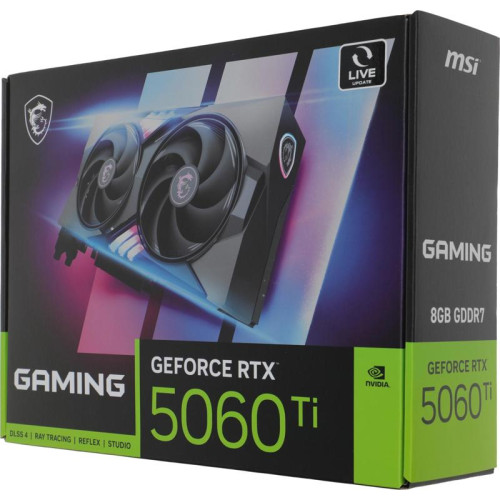 Видеокарта MSI PCI-E 5.0 RTX 5060TI 8G GAMING NVIDIA GeForce RTX 5060TI 8Gb 128bit GDDR7 2572/28000 HDMIx1 DPx3 HDCP Ret