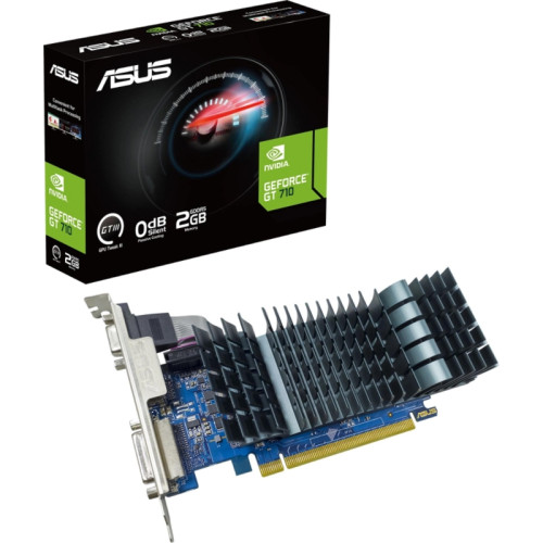 Видеокарта ASUS PCI-E GT710-SL-2GD5-BRK-EVO NVIDIA GeForce GT 710 2Gb 64bit GDDR5 954/5012 DVIx1 HDMIx1 CRTx1 HDCP Ret low profile [GT710-SL-2GD5-BRK-EVO]