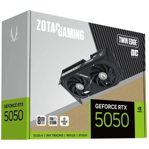 Видеокарта Zotac PCI-E 5.0 RTX 5050 TWIN EDGE OC NVIDIA GeForce RTX 5050 8Gb 128bit GDDR6 2602/20000 HDMIx1 DPx3 HDCP Ret Видеокарта Zotac PCI-E 5.0 RTX 5050 TWIN EDGE OC NVIDIA GeForce RTX 5050 8Gb 128bit GDDR6 2602/20000 HDMIx1 DPx3 HDCP Ret