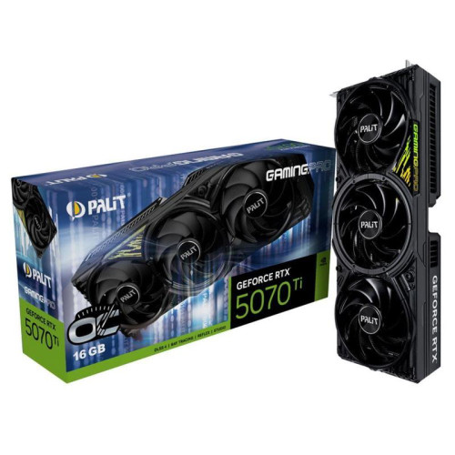 Видеокарта Palit PCI-E RTX5070Ti GAMINGPRO OC NVIDIA GeForce RTX 5070TI 16Gb 256bit GDDR7 2295/28000 HDMIx1 DPx3 HDCP Ret
