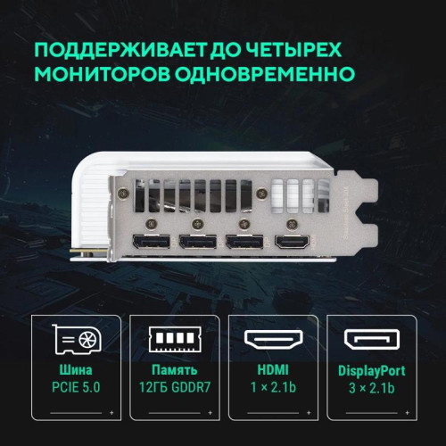 Видеокарта Asus PCI-E 5.0 PRIME-RTX5070-O12G-WHITE NVIDIA GeForce RTX 5070 12Gb 192bit GDDR7 2557/28000 HDMIx1 DPx3 HDCP Ret
