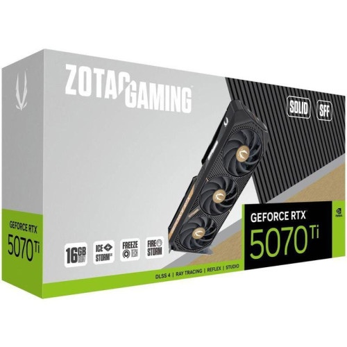 Видеокарта Zotac PCI-E 5.0 RTX 5070 Ti SOLID SFF NVIDIA GeForce RTX 5070TI 16Gb 256bit GDDR7 2452/28000 HDMIx1 DPx3 HDCP Ret
