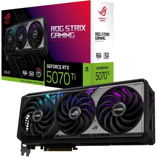 Видеокарта Asus PCI-E 5.0 ROG-STRIX-RTX5070TI-16G-GAMING NVIDIA GeForce RTX 5070TI 16Gb 256bit GDDR7 2452/28000 HDMIx2 DPx3 HDCP Ret