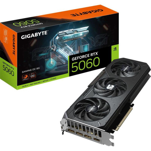 Видеокарта Gigabyte PCI-E 5.0 GV-N5060GAMING OC-8GD 1.0 NVIDIA GeForce RTX 5060 8Gb 128bit GDDR7 3840/28000 HDMIx1 DPx3 HDCP Ret