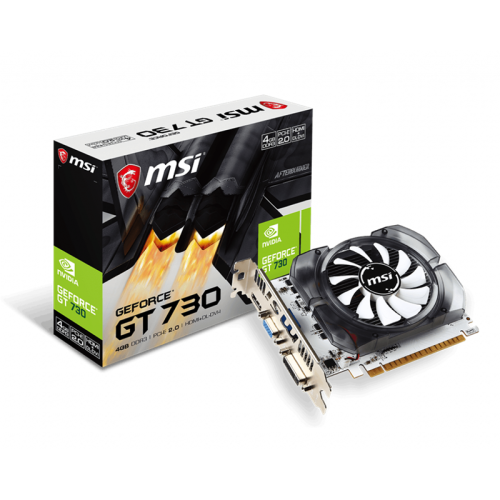 Видеокарта VGA MSI NVIDIA GeForce GT N730-4GD3V2 4GB, DDR3/128-bit, PCIe 2.0, 1xD-Sub, 1xHDMI 1.4, 1xDVI-I, 2-slot