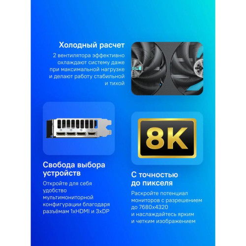 Видеокарта Gigabyte PCI-E 5.0 GV-N506TEAGLE OC-16GD 1.0 NVIDIA GeForce RTX 5060TI 16Gb 128bit GDDR7 2617/28000 HDMIx1 DPx3 HDCP Ret