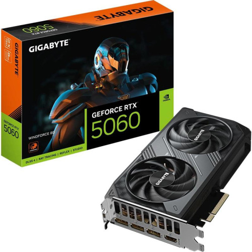 Видеокарта Gigabyte PCI-E 5.0 GV-N5060WF2-8GD 1.0 NVIDIA GeForce RTX 5060 8Gb 128bit GDDR7 3840/28000 HDMIx1 DPx3 HDCP Ret