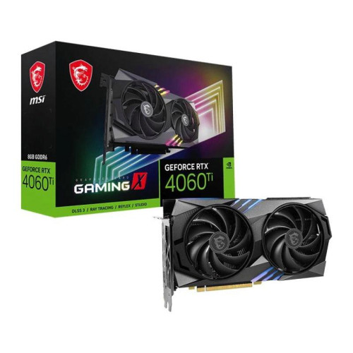Видеокарта MSI PCI-E 4.0 RTX 4060 Ti GAMING X 8G NVIDIA GeForce RTX 4060TI 8Gb 128bit GDDR6 2640/18000 HDMIx1 DPx3 HDCP Ret [RTX 4060 TI GAMING X 8G]