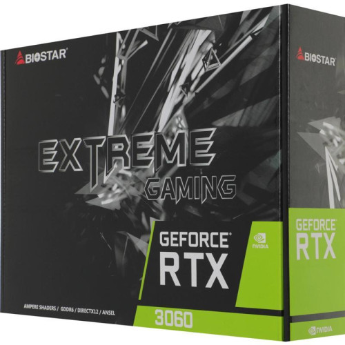 Видеокарта Biostar PCI-E 4.0 RTX3060-12GB NVIDIA GeForce RTX 3060 12Gb 192bit GDDR6 1320/15000 HDMIx1 DPx3 HDCP Ret