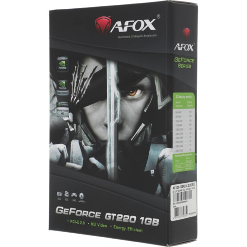 Видеокарта Afox PCI-E 2.0 AF220-1024D3L2 NVIDIA GeForce GT 220 1Gb 128bit DDR3 625/1580 DVIx1 HDMIx1 CRTx1 HDCP Ret low profile