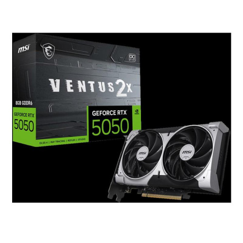 Видеокарта MSI PCI-E 5.0 RTX 5050 8G VENTUS 2X OC NVIDIA GeForce RTX 5050 8Gb 128bit GDDR6 2602/20000 HDMIx1 DPx3 HDCP Ret