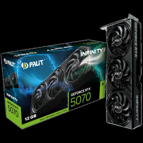 Видеокарта Palit PCI-E RTX5070 Infinity 3 NVIDIA GeForce RTX 5070 12Gb 192bit GDDR7 2325/28000 HDMIx1 DPx3 HDCP Ret