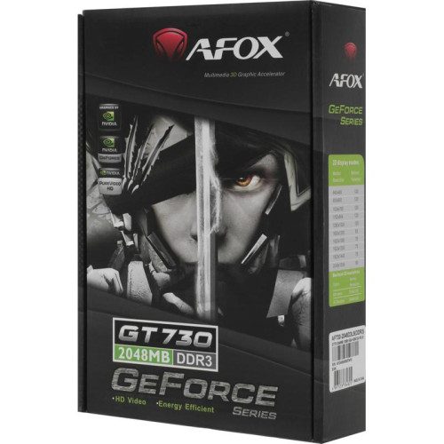 Видеокарта Afox PCI-E AF730-2048D3L5 NVIDIA GeForce GT 730 2Gb 64bit GDDR3 900/1333 DVIx1 HDMIx1 CRTx1 HDCP Ret low profile [AF730-2048D3L5]