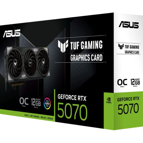 Видеокарта Asus PCI-E TUF-RTX5070-O12G-GAMING NVIDIA GeForce RTX 5070 12Gb 192bit GDDR7 2640/28000 HDMIx2 DPx3 HDCP Ret