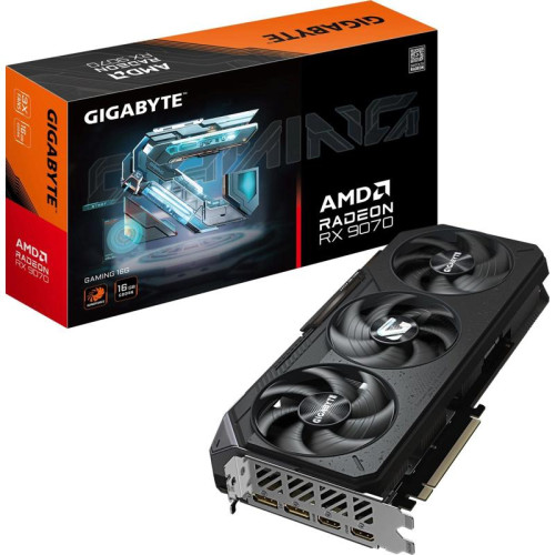 Видеокарта Gigabyte PCI-E 5.0 GV-R9070GAMING-16GD 1.0 AMD Radeon RX 9070 16Gb 256bit GDDR6 2210/20000 HDMIx2 DPx2 HDCP Ret