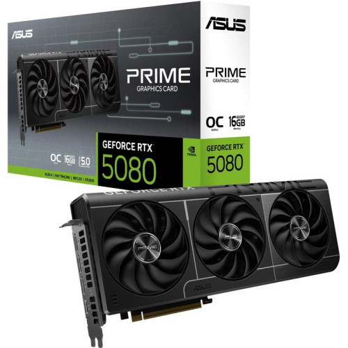 Видеокарта Asus PCI-E PRIME-RTX5080-O16G NVIDIA GeForce RTX 5080 16Gb 256bit GDDR7 2640/23000 HDMIx2 DPx3 HDCP Ret