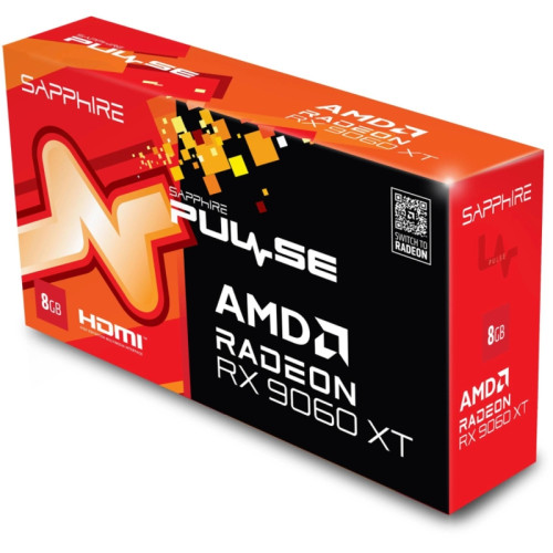 Видеокарта Sapphire PCI-E 5.0 11350-04-20G PULSE AMD RADEON RX 9060 XT GAMING OC 8GB DUAL AMD Radeon RX 9060XT 8Gb 128bit GDDR6 2700/20000 HDMIx2 DPx1 HDCP Ret