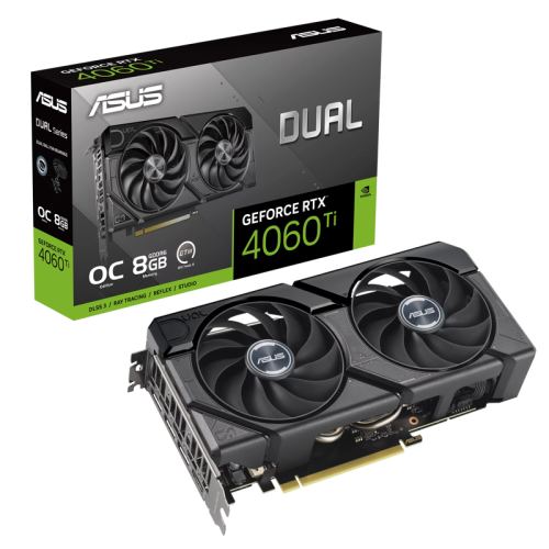 Видеокарта ASUS PCI-E 4.0 DUAL-RTX4060TI-O8G-EVO NVIDIA GeForce RTX 4060TI 8Gb 128bit GDDR6 2565/18000 HDMIx1 DPx3 HDCP Ret [DUAL-RTX4060TI-O8G-EVO]