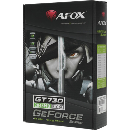 Видеокарта Afox PCI-E 2.0 AF730-2048D3L6 NVIDIA GeForce GT 730 2Gb 128bit GDDR3 700/1333 DVIx1 HDMIx1 CRTx1 HDCP Ret low profile