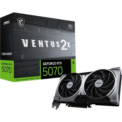Видеокарта MSI PCI-E RTX 5070 12G VENTUS 2X OC NVIDIA GeForce RTX 5070 12Gb 192bit GDDR7 2542/28000 HDMIx1 DPx3 HDCP Ret