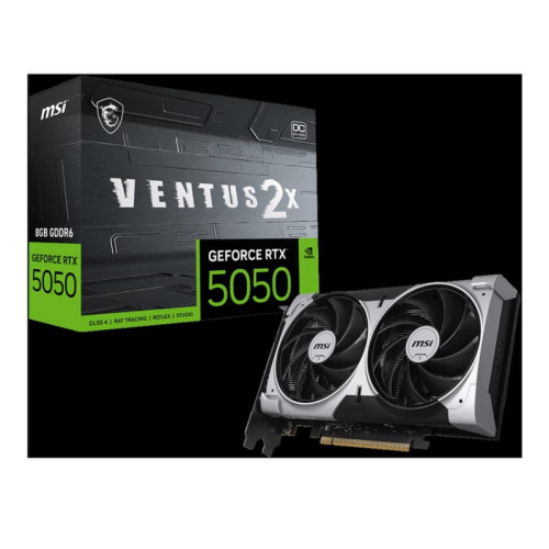 Видеокарта MSI PCI-E 5.0 RTX 5050 8G VENTUS 2X OC NVIDIA GeForce RTX 5050 8Gb 128bit GDDR6 2602/20000 HDMIx1 DPx3 HDCP Ret